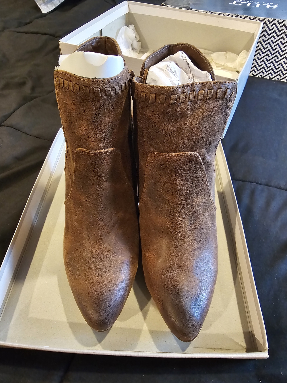 Brown Suede Pointed Toe Women's Ankle Boots